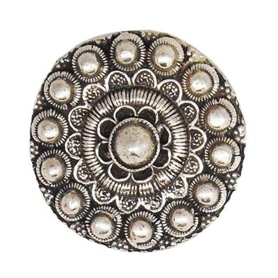 very popular bestseller, Brooch Dutch Button "Zeeuwse knoop" 4 cm, silverplated