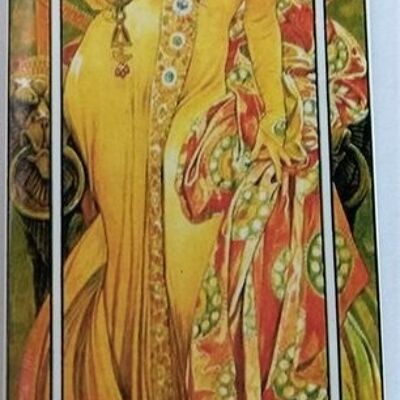 Großer Koelkastmagnet mit Reproduktion Mucha 18,1 cm x 6,1 cm