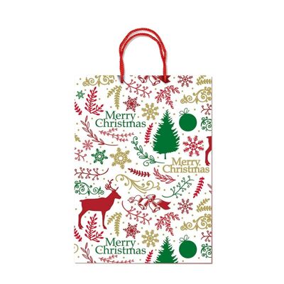 Christmas paper gift bag, Natale Rex Fantasia (large)