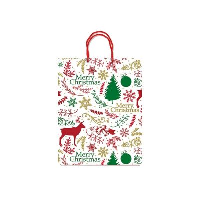 Christmas paper gift bag, Natale Rex Fantasia (medium)