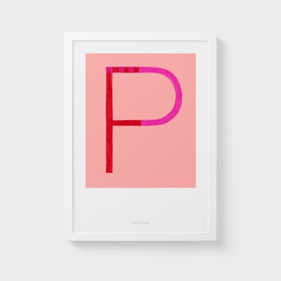 A4 Wall Art Print | Initial Letter Print P