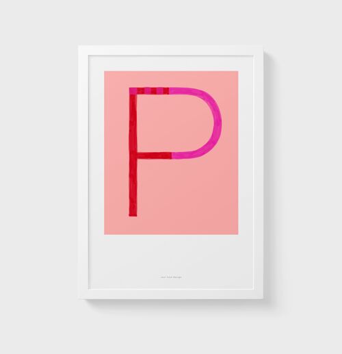 A3 Wall Art Print | Initial Letter Print P