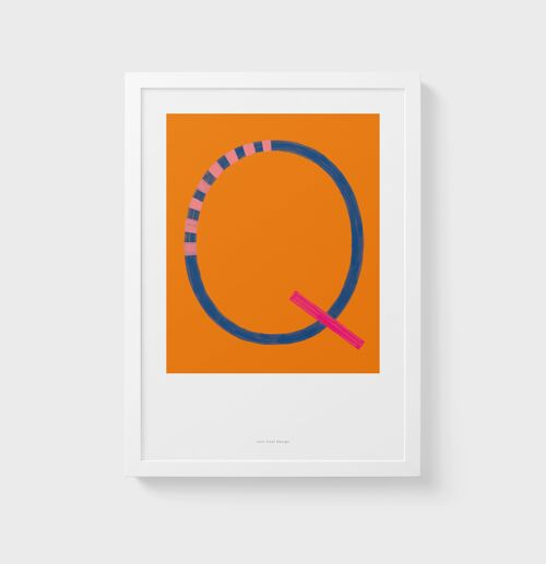 A4 Wall Art Print | Initial Letter Print Q