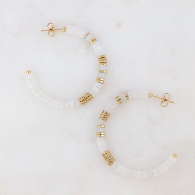 Olivine hoops - white agate