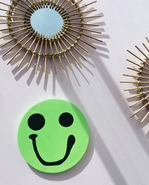 Smiley Wall Hanging - Neon Green