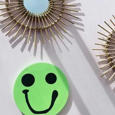 Smiley-Wandbehang - Neongrün