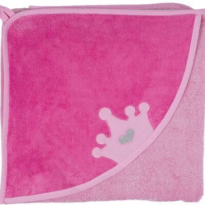 Serviette à capuche princesse rose, 100 x 100