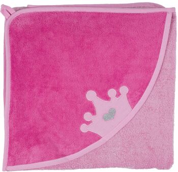 Serviette à capuche princesse rose, 100 x 100 1