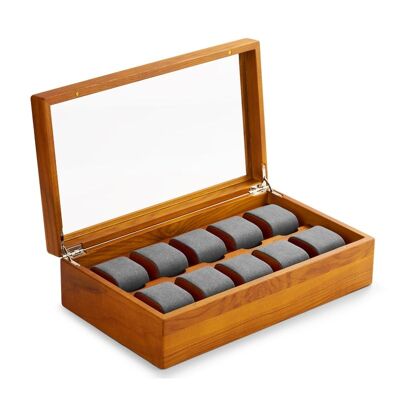 Luxury Wooden Watch Box - Gray Interior