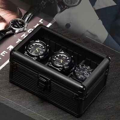Uhrenbox aus Metall - 3 - Schwarz