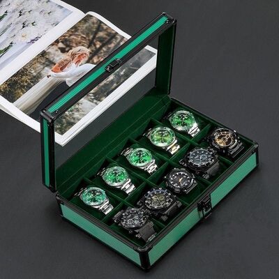 Scatola per orologi in metallo - 10 - Verde