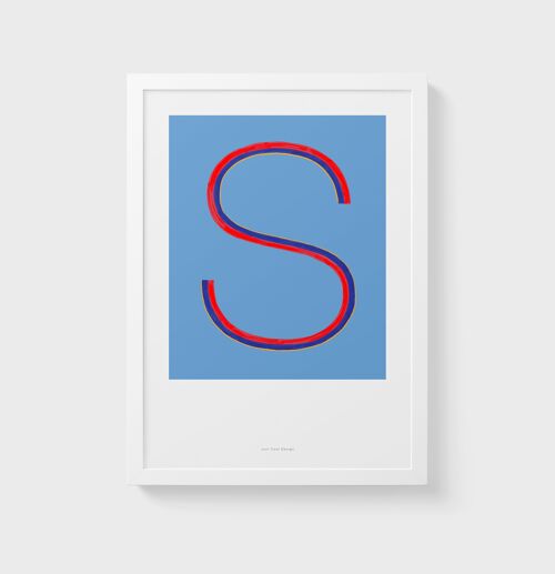 A3 Wall Art Print | Initial Letter Print S