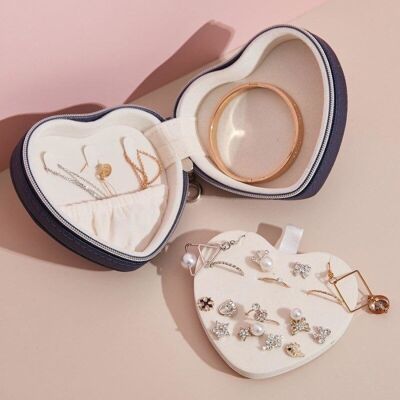 Heart Shaped Jewelry Box - Blue