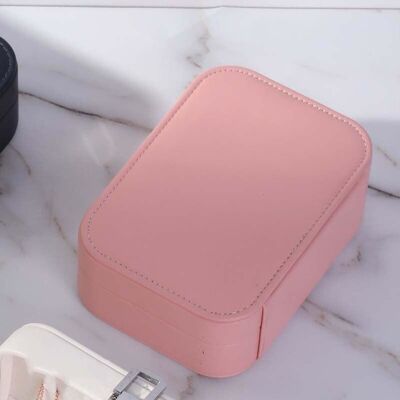 Leather Travel Jewelery Box - Pink