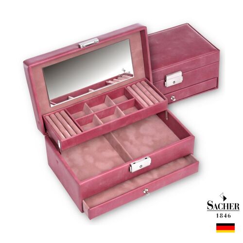 Coffret à Bijoux Simili Cuir - Helen - Rose