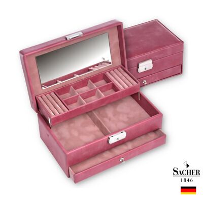 Faux Leather Jewelery Box - Helen - Pink