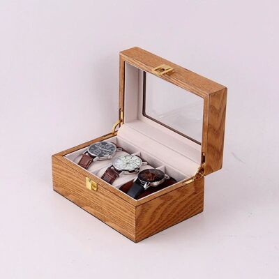 Caja pequeña de madera para relojes - Transparente