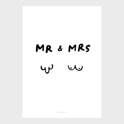 A3 Quote Wall Art Print - Mr and Mrs