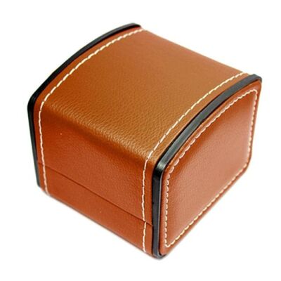 Small Black Leather Watch Box - Brown