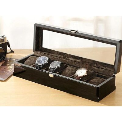 Precious Wood Watch Box - Ebony - 6 - Slots