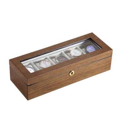 Caja de almacenamiento de reloj de madera - Marrón (nogal)
