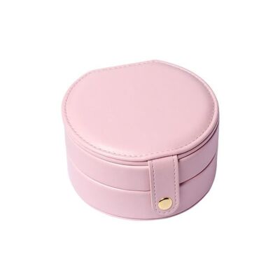 Small Leather Jewelry Box - Pink
