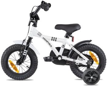 Vélo pour enfants 12 pouces à partir de 3 ans avec roues stabilisatrices et pack de sécurité en blanc 7