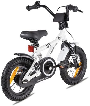 Vélo pour enfants 12 pouces à partir de 3 ans avec roues stabilisatrices et pack de sécurité en blanc 2