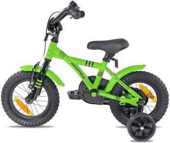 Vélo pour enfants 12 pouces à partir de 3 ans avec roues stabilisatrices et pack de sécurité en vert 7