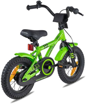Vélo pour enfants 12 pouces à partir de 3 ans avec roues stabilisatrices et pack de sécurité en vert 2