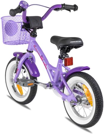 Vélo enfant 12 pouces à partir de 3 ans avec roues stabilisatrices et pack sécurité en violet 3