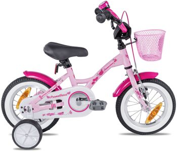 Vélo enfant 12 pouces à partir de 3 ans avec roues stabilisatrices et pack de sécurité en rose 6