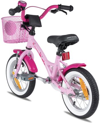 Vélo enfant 12 pouces à partir de 3 ans avec roues stabilisatrices et pack de sécurité en rose 3