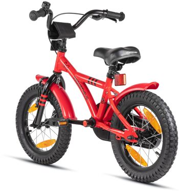Vélo enfant 14 pouces à partir de 4 ans avec roues stabilisatrices et pack sécurité en rouge 3