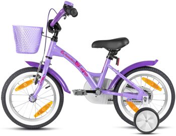 Vélo enfant 14 pouces à partir de 4 ans avec roues stabilisatrices et pack sécurité en violet 7