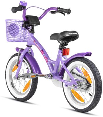Vélo enfant 14 pouces à partir de 4 ans avec roues stabilisatrices et pack sécurité en violet 3