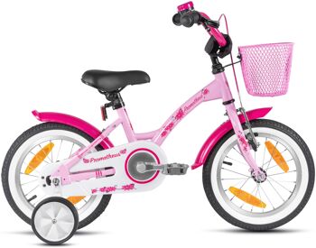Achat Vélo enfant 14 pouces à partir de 4 ans avec roues stabilisatrices et  pack de sécurité en rose en gros