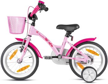 Vélo enfant 14 pouces à partir de 4 ans avec roues stabilisatrices et pack de sécurité en rose 7