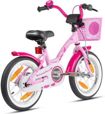Vélo enfant 14 pouces à partir de 4 ans avec roues stabilisatrices et pack de sécurité en rose 2