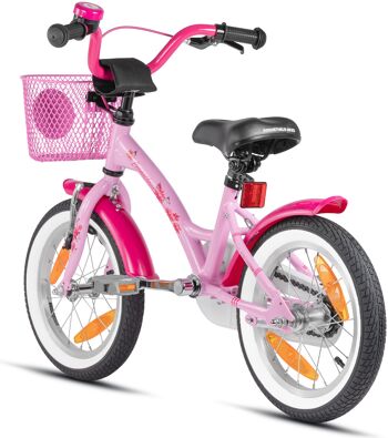 Vélo enfant 14 pouces à partir de 4 ans avec roues stabilisatrices et pack de sécurité en rose 3