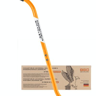 Push rod - barra de soporte para bicicleta infantil de 3 partes - ayuda para el aprendizaje de la bicicleta en naranja