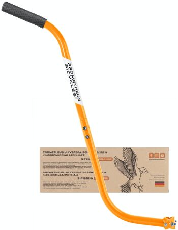 Tige de poussée - tige de support pour vélo d'enfant en 3 parties - aide à l'apprentissage du vélo en orange 1