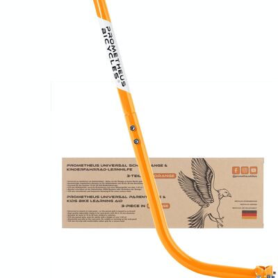 Tige de poussée - tige de support pour vélo d'enfant en 3 parties - aide à l'apprentissage du vélo en orange