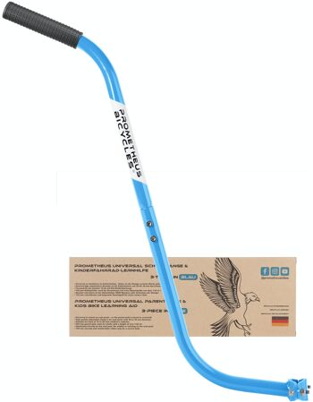 Tige de poussée - tige de support pour vélo d'enfant en 3 parties - aide à l'apprentissage du vélo en bleu 1
