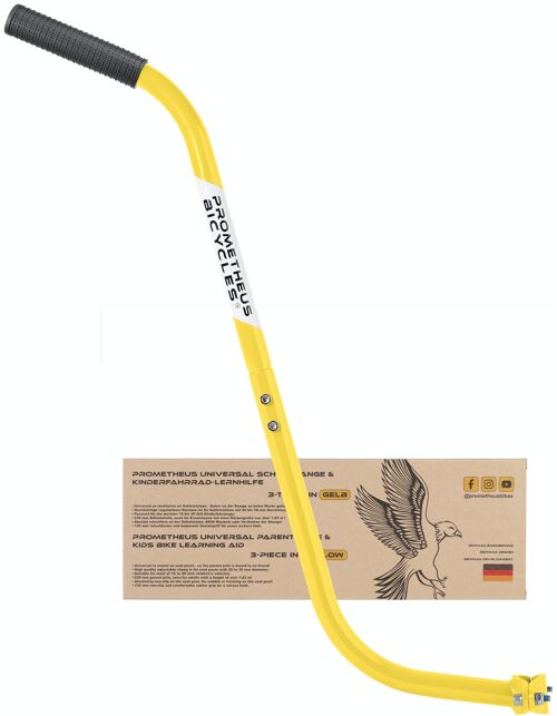 Schubstange - Haltestange für Kinderfahrrad 3-teilig - Fahrrad Lernhilfe in Gelb
