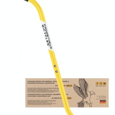 Push rod - support rod for children's bike 3-part - bicycle learning aid in yellow