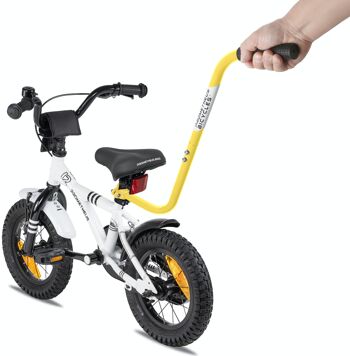 Tige de poussée - tige de support pour vélo d'enfant en 3 parties - aide à l'apprentissage du vélo en jaune 2