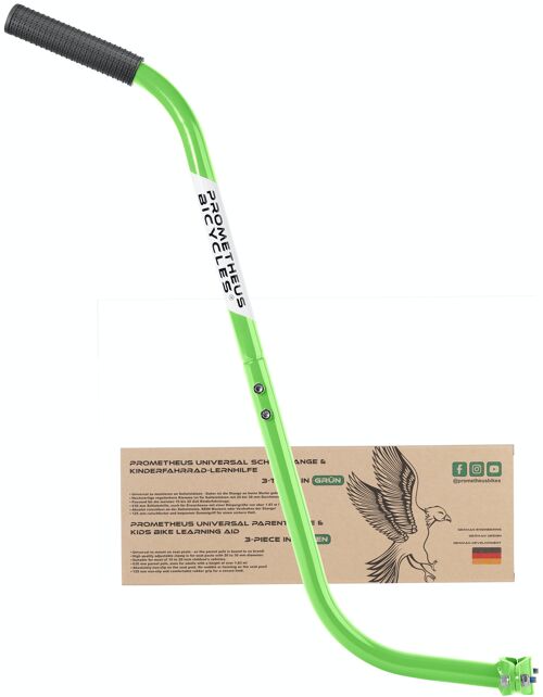 Schubstange - Haltestange für Kinderfahrrad 3-teilig - Fahrrad Lernhilfe in Grün