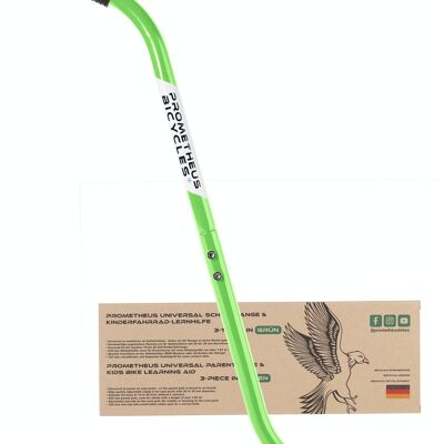 Varilla de empuje - varilla de soporte para bicicleta infantil de 3 partes - ayuda para el aprendizaje de la bicicleta en verde