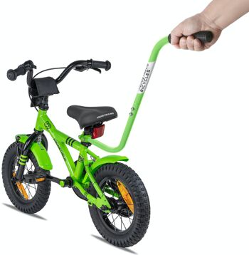 Tige de poussée - tige de support pour vélo d'enfant en 3 parties - aide à l'apprentissage du vélo en vert 2